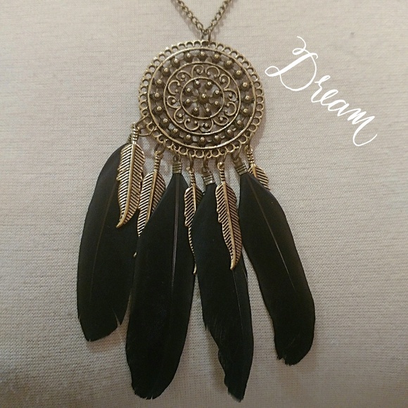 Mod Me Over Jewelry - 🎁 NEW Boho Black Feather Dream Catcher Necklace